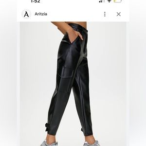 Aritzia leather cargo pants